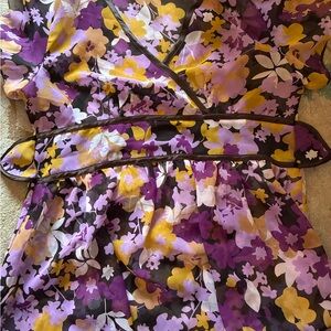 Bay Studio Floral Wrap Top - Purple, Yellow, White